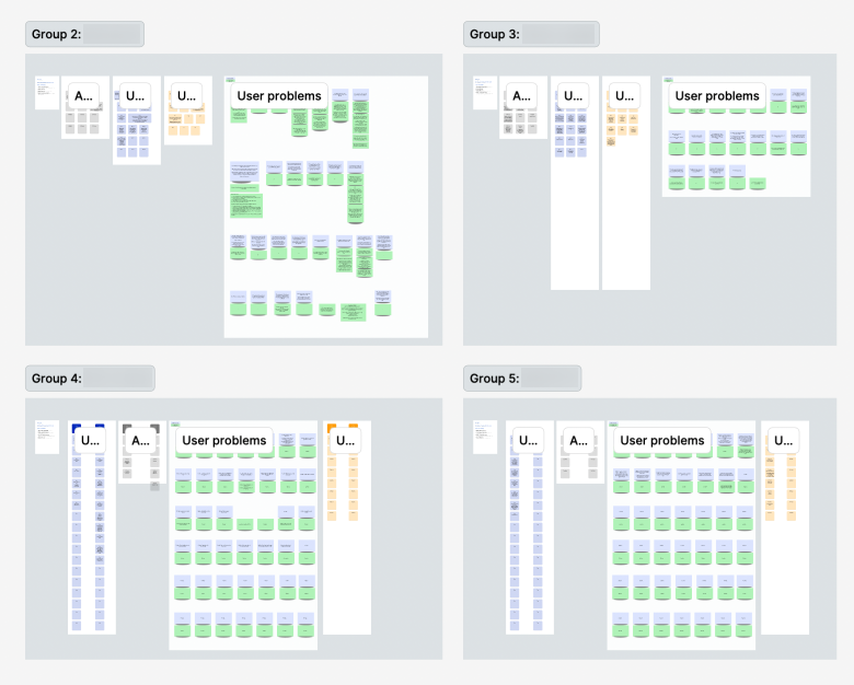 User interview notes in Figma