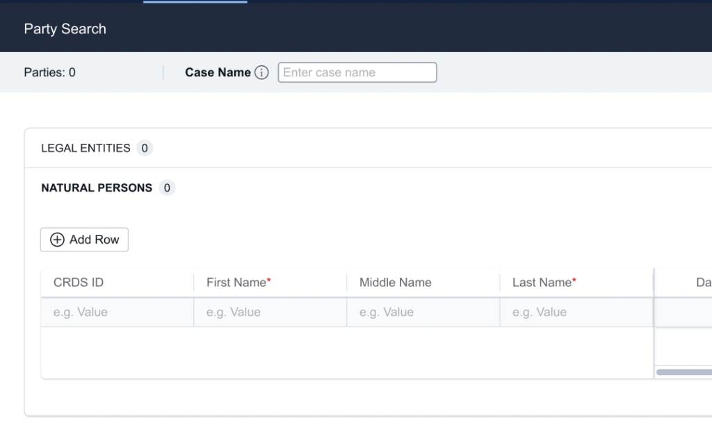 Accordions for handling multiple legal entity types