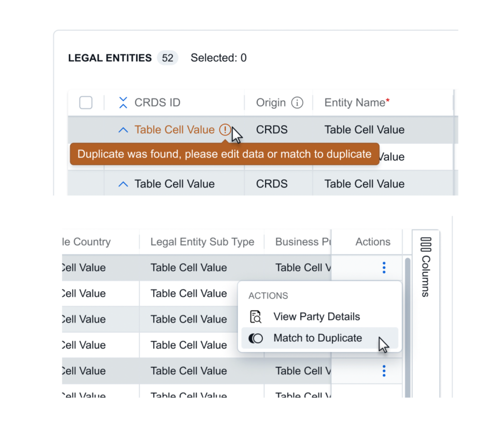 Duplicate found error handling